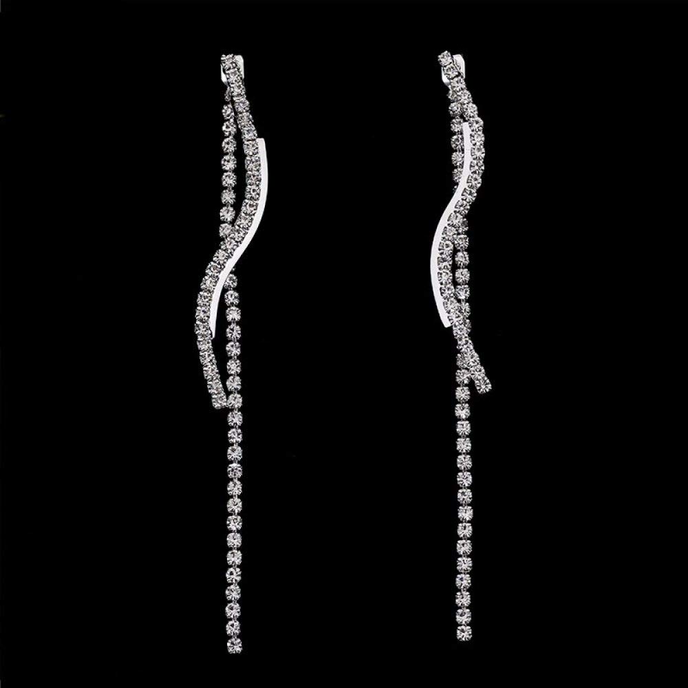 Hanger Drop Oorbellen Voor Dames,Elegante S-Vorm Zirkoon Lange Dangle Oorbellen Hypoallergeen Lichtgewicht Druppelhanger Sieraden Oorbellen Voor Vrouwen Meisjes Feest Bruiloft Valentijnsdag Geschenk