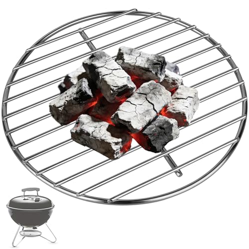 Dinlon 10.5 Charcoal Grate for Weber Charcoal Grills Round Charcoal Grate for 14 Weber Smokey Joe Silver&Gold Tuck-n-Carry Heavy-Duty Steel 7439 Grill Grate for Weber Grill Parts