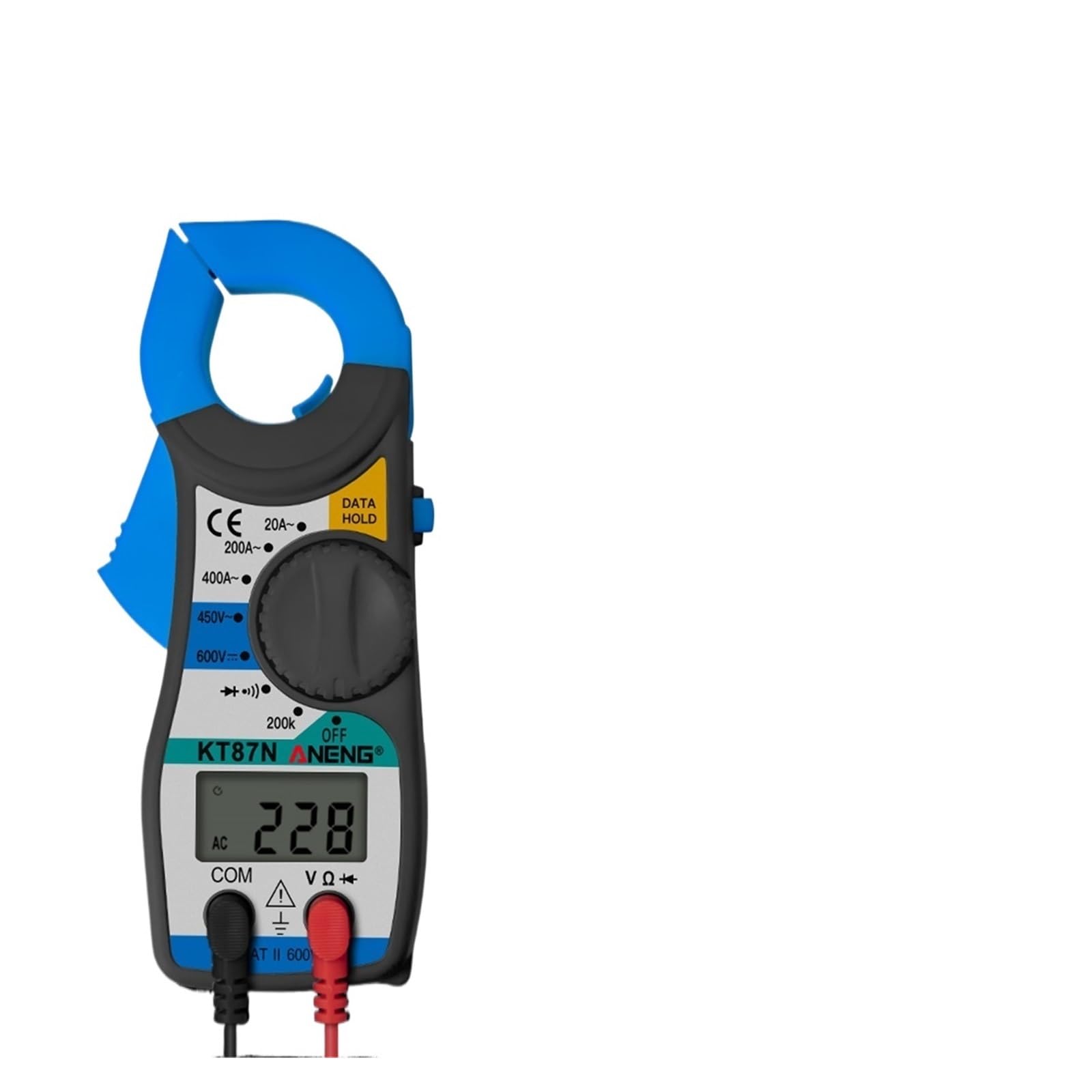 KT87N Mini Digital Clamp Meters AC/DC Voltage AC Current 600v True RMS Multimeter Capacitance Electrical Tester Tools(KT87N Red)