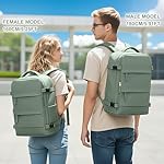 coowoz Travel Backpack For Women Men,Carry On Backpack,Hiking Backpack Waterproof Outdoor Sports Rucksack Casual Daypack Travel Essentials(Olive Green) - Image 3