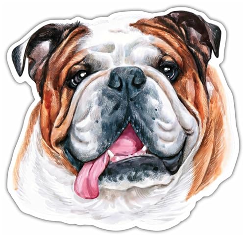 Samunshi® Englische Bulldogge Aufkleber Car Decal Sticker für Mofa Fahrrad Roller oder Auto Sticker Fahrrad Mtb Mountainbike Rennrad Hund Dog Dogo 15cm...