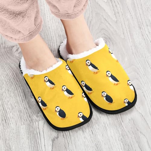 Puffins Yellow Cartoon Cute Slippers For Women Men Soft Memory Foam Non-Slip Animal Winter Indoor House Shoes Travel Slipper4