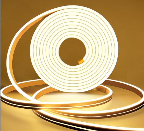 BRIMAX 10M LED Strip Lights Waterproof IP67, 24V Dimmable LED Neon Rope Strips, Flexible & Cuttable Warm White Strip Lights for Indoor/Outdoor Bedroom, Kitchen, Pub Garden, Shed Decor