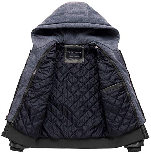 Boy's Faux Leather Jacket Windproof Warm Winter Coat Kids Bomber Outerwear Waterproof PU Motorcycle Jacket2