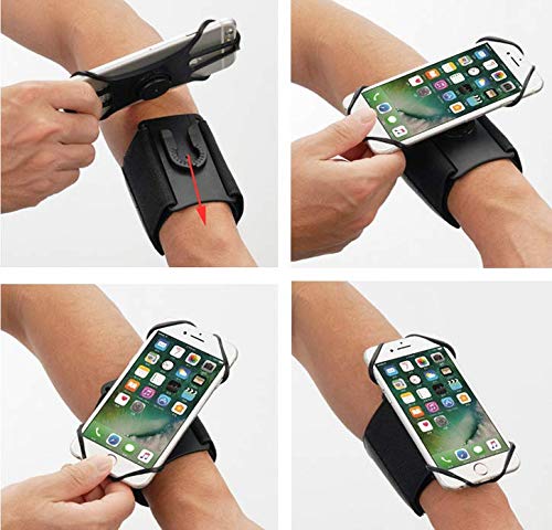Sport Running Wristband Cellphone Holder,360° Rotatable Forearm Armband Case For Motorola Moto G7 Power,G6,G7,G8 Plus,E5,E6 Plus,Z4,One, Lg Stylo 5,Stylo 4, G8/G8S Thinq,Rebel 4, Oneplus 7T,6T,Blu G9 #TOP4