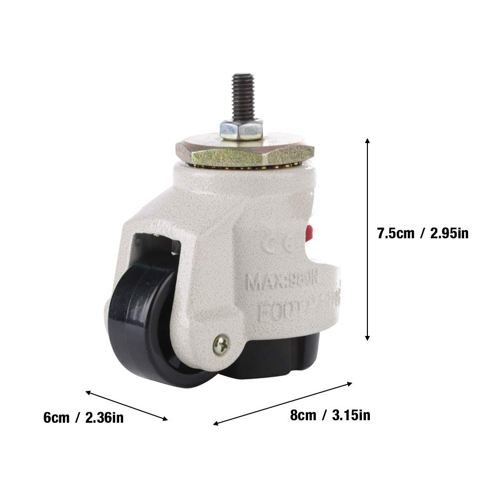 4pcs Swivel Plate Caster Wheels, Heavy Duty Industrierollenrad Level Adjustment Caster Gewindestiel f¨¹r industrielle Anh?nger oder gro?e Wohnm?bel