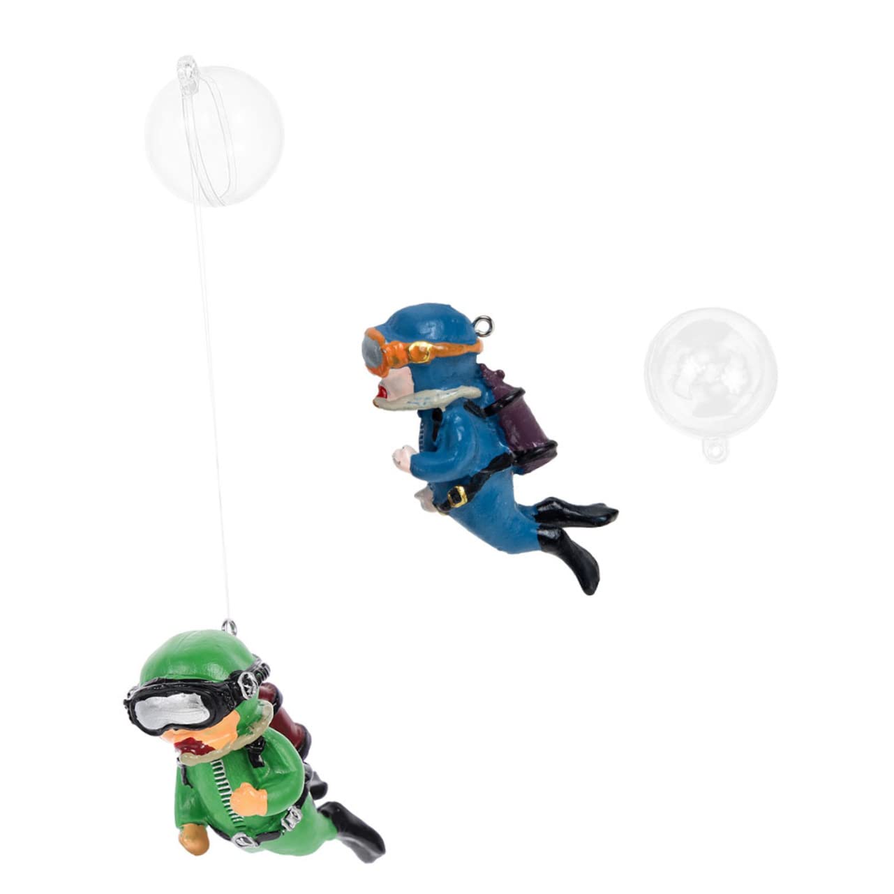 GLEAVI 5 Ensembles Décoration D'aquarium Plongeur Flottant D'aquarium Adorable Décor D'aquarium Petit Bulleur pour Aquarium Jolie Figurine De Plongeur PVC 2 Pièces * 5