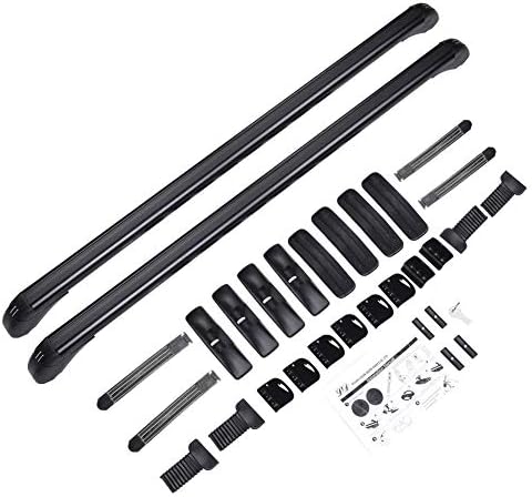 Facaimo Universal Pair of Auto SUV Car Roof Top Cross Bars Luggage Cargo Rack with Cars Aluminum Alloy
