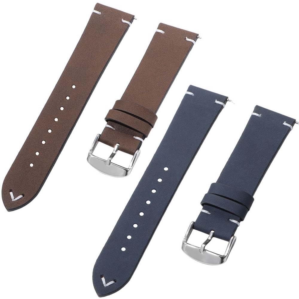 Cinturini per Orologi a sgancio rapido da 2 Pezzi, Cinturini di Ricambio in PU con Larghezza 18 mm, 20 mm e 22 mm per Uomini e Donne