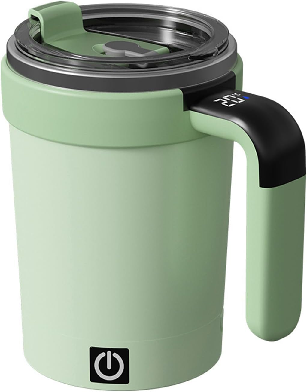 Self Stirring Coffee Mug, Electric Automatic Magnetic Stirring Coffee Mug, Rechargeable Self Mixing Cup for Milk Tea, Digital Temperature Display Insulated Smart (White)