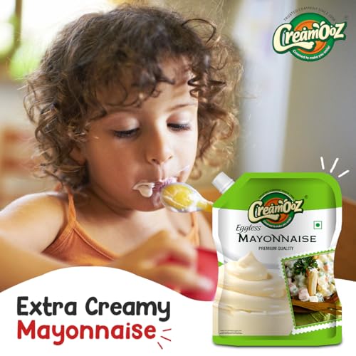 Image of Creamooz Veg Mayonnaise 750g, Creamy Dip, Spread and Dunk Sauce for Pizza, Pasta, Burgers, Sandwiches, Wraps, Rolls, Hot Dogs, Momos & Fried Snacks, Multipurpose, Eggless Mayo, Pack of 1