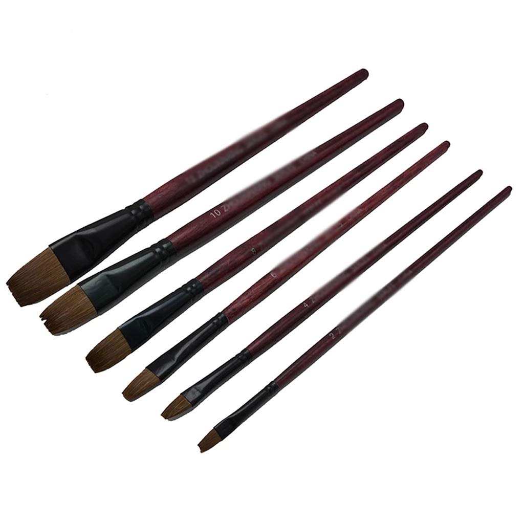 Pincel, Juego de 6 Pinceles para Pintar al óleo, Pelo de comadreja, Pincel para Acuarela, Juego de Pinturas S, Herramientas para Dibujar y Hacer Arte.,