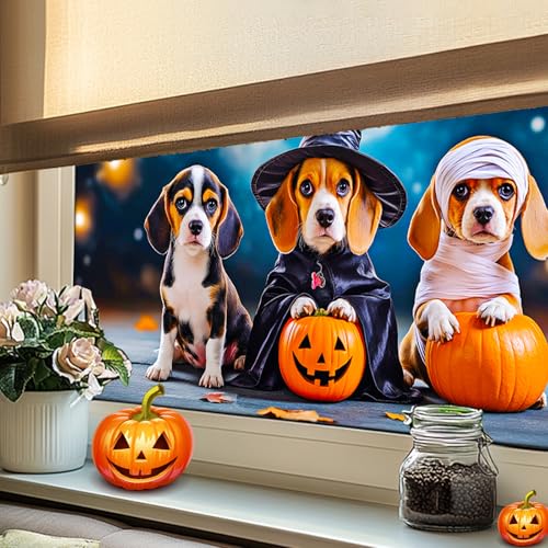 Película de ventana Halloween con cachorro HOMETITUTE 39.3x17.7 pulgadas miniatura 6