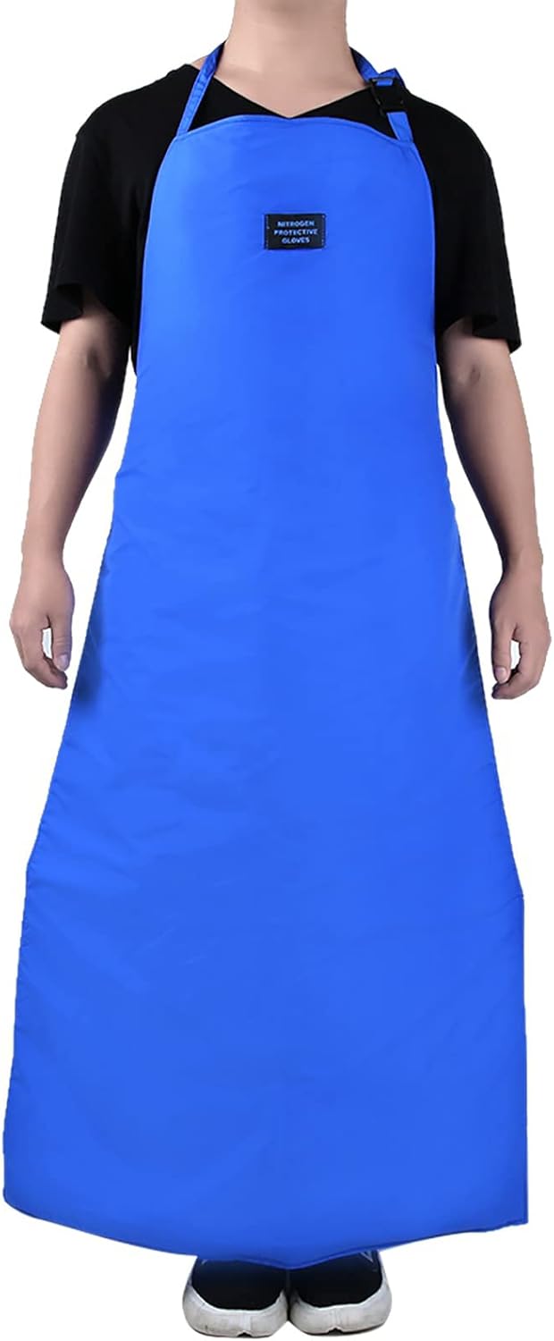 Asixxsix Cryogenic Apron, Lightweight Adjustable Liquid Nitrogen Protective Apron, Safety Cryogenic with Breathable Material for Biomedicine Aerospace Cold Storage (100CM long)