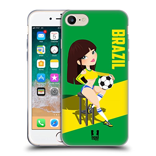 Coque Football MagSafe au Stade Coque Gel Brésil pour iPhone SE 2022 et 8