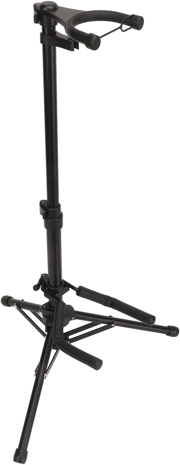 RiToEasysports Ukulele Stand, Portable Violin Stand Lock Buckle Head Protector for Storage