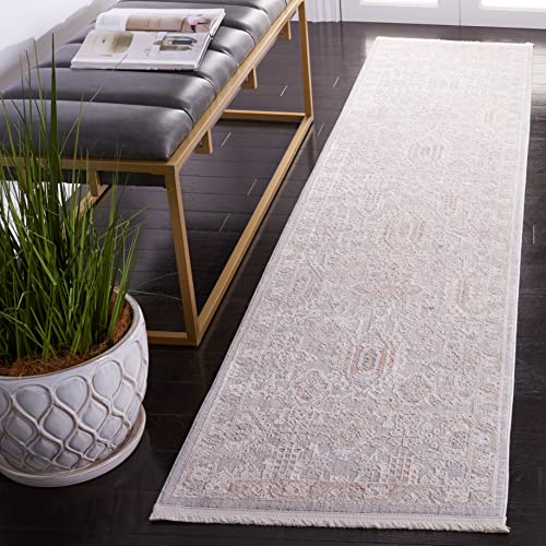 SAFAVIEH Marmara Collection Runner Rug - 2' x 8', Grey & Blue Rust, Modern Design, Non-Shedding & Easy Care, Ideal for High Traffic Areas in Living Room, Bedroom (MRM322F)