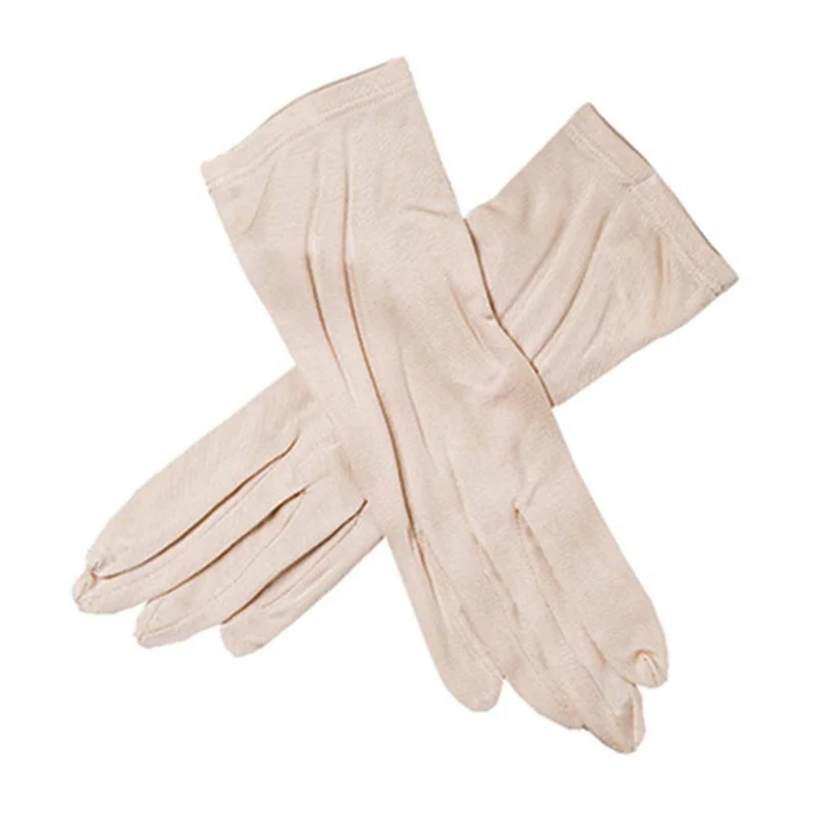 JMORCO Sun Gloves Silk Gloves Female Summer Thin UV Sunscreen Breathable Sleep Moisturizing Elastic Touch Screen Driving Mittens(Khaki)