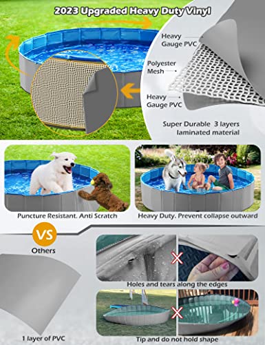 Jasonwell-Foldable-Dog-Pet-Bath-Pool-Collapsible-Dog-Pet-Pool-Bathing-Tub-Kiddie-Pool-Doggie-Wading-Pool-for-Puppy-Small-Medium-Large-Dogs-Cats-and-Kids-48-Grey Jasonwell Foldable Dog Pet Bath Pool Collapsible Dog Pet Pool Bathing Tub Kiddie Pool Doggie Wading Pool for Puppy Small Medium Large Dogs Cats and Kids 48 Grey