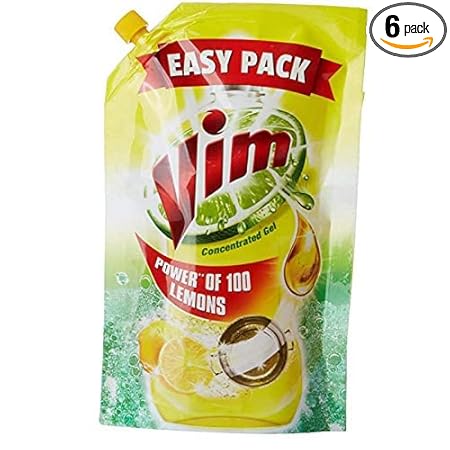 Vim Dishwash Gel, Lemon, 140ml [Pack of 6] -