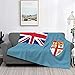 Produktbild Fidschi-Flaggen-Fleece, warm, weich, Überwurf, antistatisch, dick, flauschig, Luxus-Bettdecke für Couch, Bett, Sofa, Ultra-luxuriös, warm und gemütlich für alle Jahreszeiten, 60"x50"