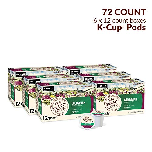 New England Coffee Colombian Decaffeinated Medium Roast K-Cup Pods 12 Ct. Box (Pack Of 6) #TOP4
