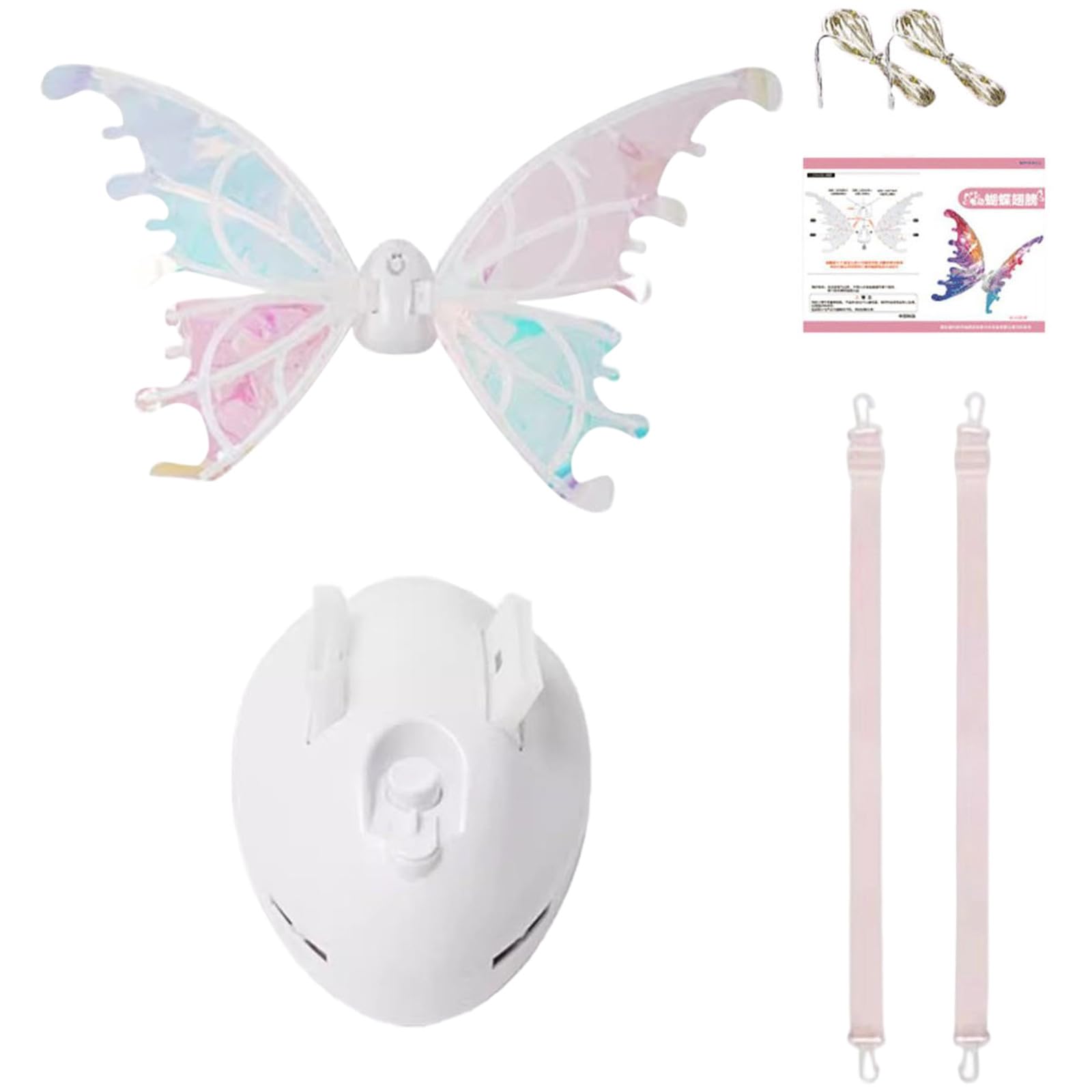 Costume de fée lumineuse LED 88 cm blanc idéal pour cosplay éclatant