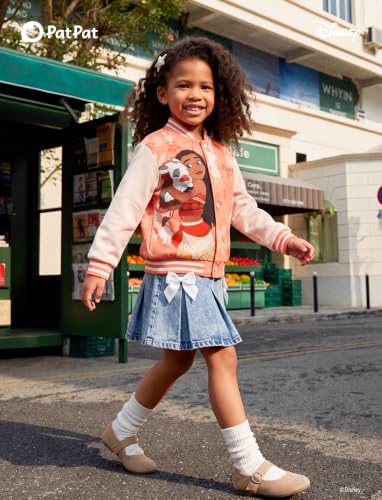 Image of Disney Girl & Boy Varsity Bomber Jacket Fall Sweatshirt Toddler to Big Kid | Officially Licensed Jacket with Mickey, Minnie, Spider-Man, Gwen, Toy Story, Cars, Frozen, Princess, Stitch, Zootopia Designs