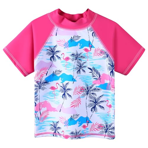 Image of Girls Two Piece Swimsuit Floral UPF 50+ Rash Guard Set Kids Beach Swimwear