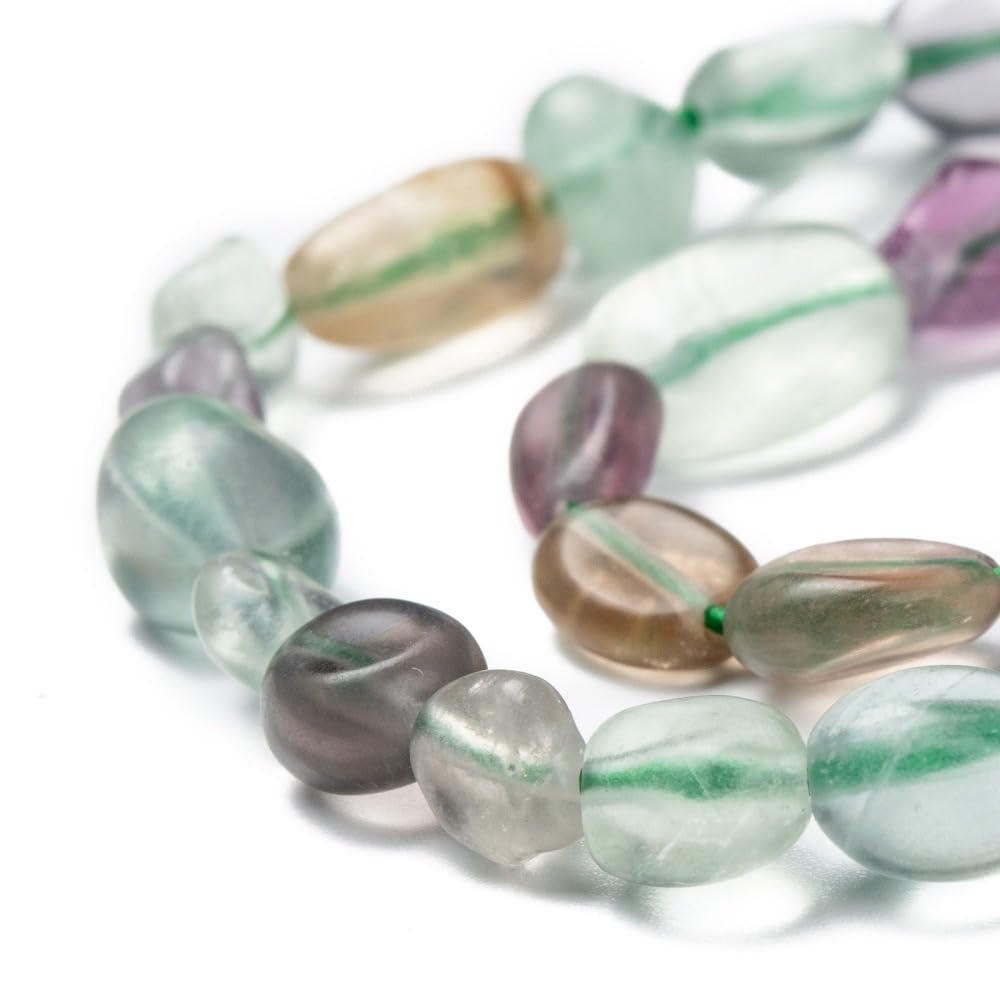 Stiesy Natural Fluorite Chips Beads 5-8mm Gemstone Beads Irregular Nuggets Stone Beads Green Tumbled Stone Beads for Jewellry Making DIY Bracelet Crafting