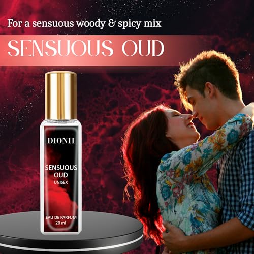 Image of Dionii SENSOUS OUD Unisex Eau De Parfum Perfume | Long Lasting Wood Fragrance With Saffron & Sandalwood, 20 ML