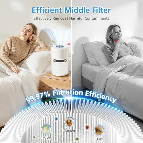 Image of 12070 Replacement Filter for Clorox Turbo Air Purifiers 11070, 2 Pack | 12070 Filters for Clorox 11070 Air Purifier, for Medium Rooms Up to 1,000 Sq Ft, 11070 Filters for Dust, Wildfire Smoke