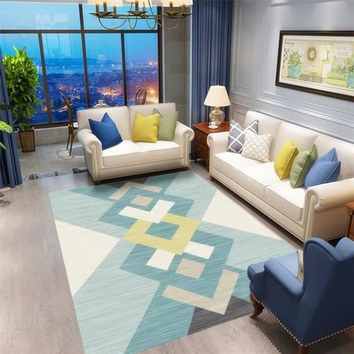 Tapis de restaurant bleu résistant aux taches et acariens 160x230 - 2