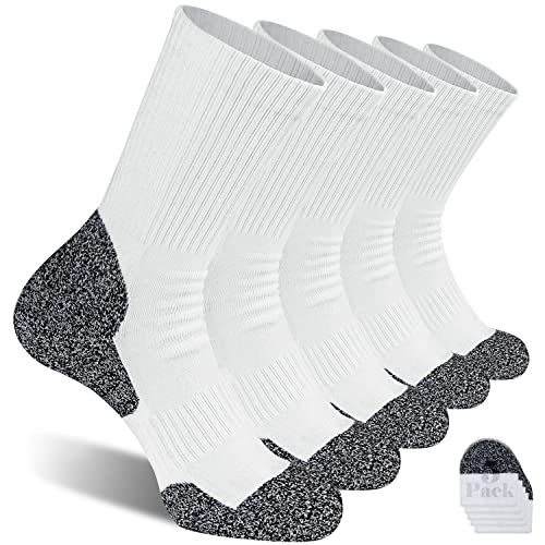 KEECOW Men's Crew Socks Women, Athletic, Cushioned, Working Hiking Running, Multipairs