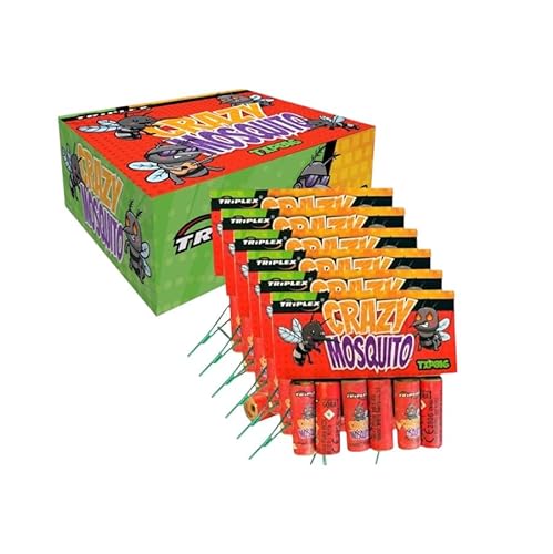 ZENDA CLUB® Pack 36 Pétards Volants Crazy Mosquito – Toupies Pyrotechniques Rotatives avec Sifflement – CE F1 – Artifice Extérieur Puissant pour Fête, Mariage, Nouvel an, Spectacle
