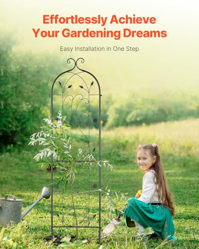 VEVOR 60 x 15 in, Rustproof Metal Garden Flower Trellis, Outdoor Climbing Rose & Cucumber Support, Decorative Tall Clematis Trellis for Courtyards & Lawns - Thumbnail 5