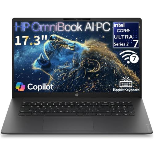 Image of HP OmniBook 17.3 inch FHD Laptop, Ultra 7 255U, 64GB DDR5 RAM, 2TB PCIe SSD