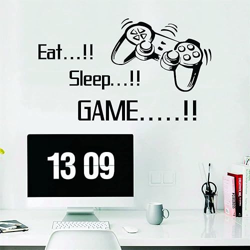 Miniatura 5 de ANFRJJI Decoración de pared para jugadores tamaño de efecto 22 x 13 pulgadas - Calcomanía de pared para videojuegos Decoración de pared de