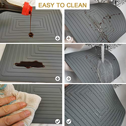 Large Silicone Trivet Mat For Hot Dishes/Heat Resistant Pot Holder, 12"X 9" Non Slip Thick Flexible Hot Pads For Kitchen Table Set Of 2 (Black) #TOP5