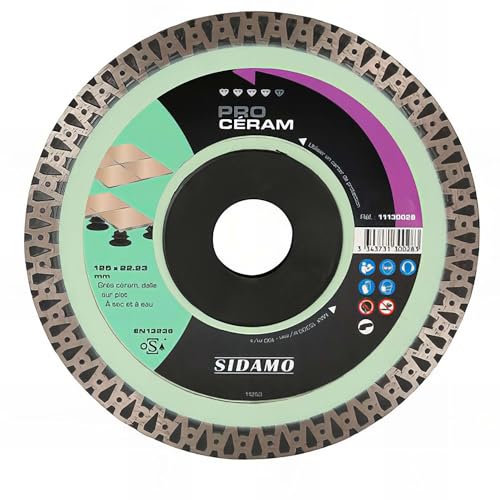 Disque diamant PRO CÉRAM D. 125 x 22,23 x H 10 mm Grès céram/dalle - 11130028 - Sidamo
