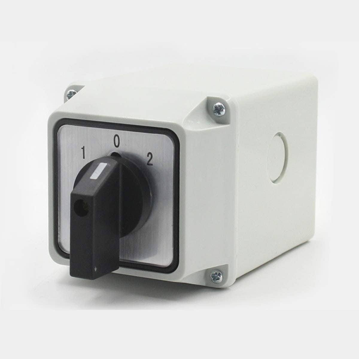 TOP-VIGOR Universal Changeover Selector Switch, with Waterproof Box, 3 Positions 16 Terminals, Power Transfer Switch, LW26-20/4 20A Motor Generators, Rotary Cam Selector