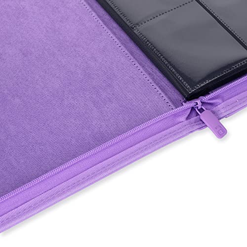 Image of Vault X 9 Pocket Zip Binder, 360 Cards, Exo-Tec Material, 20 Side-Loading Pages (Purple)