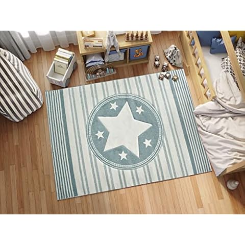 KC Cubs Boy & Girl Modern Decor Multicolor Area Rug and Carpet Collection for Kids, Toddlers and Baby Nursery, Stars & Stripes Cover