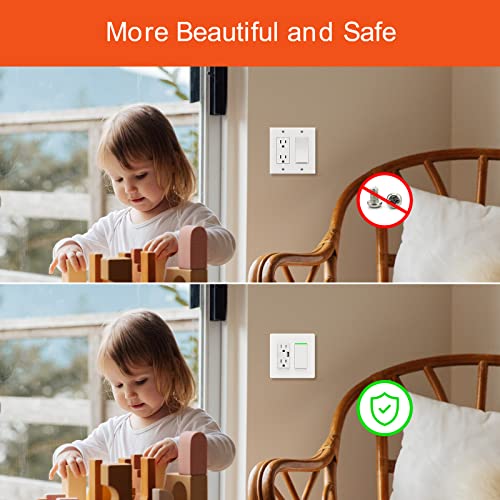 Placas de pared sin tornillos Milfra de 1 banda para marcos de interruptor y conector USB 6