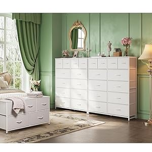 WLIVE Tall Dresser for Bedroom with 12 Drawers, Dressers & Chests of Drawers, Fabric Dresser for Bedroom, Closet, Fabric Storage Dresser with Storage Drawers, Steel Frame, Wood Top, White WLIVE Tall Dresser for Bedroom with 12 Drawers Dressers Chests of Drawers Fabric Dresser for Bedroom Closet Fabric Storage Dresser with Storage Drawers Steel Frame Wood Top White