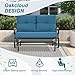 Oakmont Outdoor Glider Rocking Bench 2 Person Patio Loveseat Steel Frame Furniture Set for Patio, Garden, Yard, Porch with Resistant Cushions (Peacock Blue)