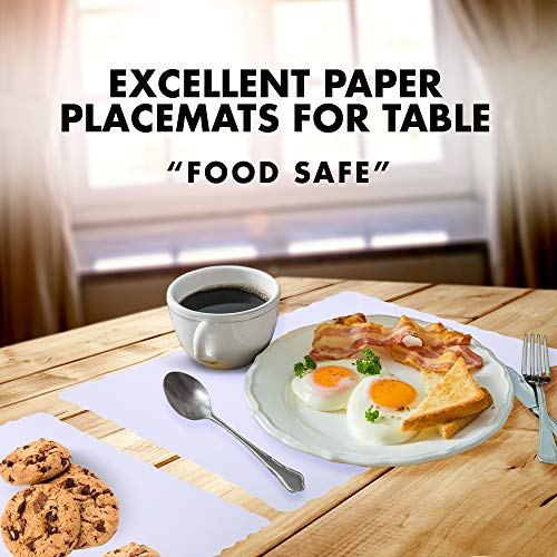 [200 Pack] Disposable 14 x 10" Plain White Paper Placemat with Decorative Wavy Scalloped Edge - Thumbnail 4