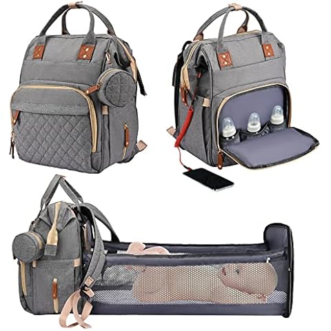 Towwoo Wickeltasche Rucksack, Wickelrucksack mit Faltbarem Kinderbett Cover