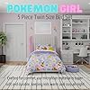 Franco Pokemon Girl Anime Kids Bedding Super Soft Comforter and Sheet Set with Sham, 5 Piece Twin Size, (Official Licensed Product) #3