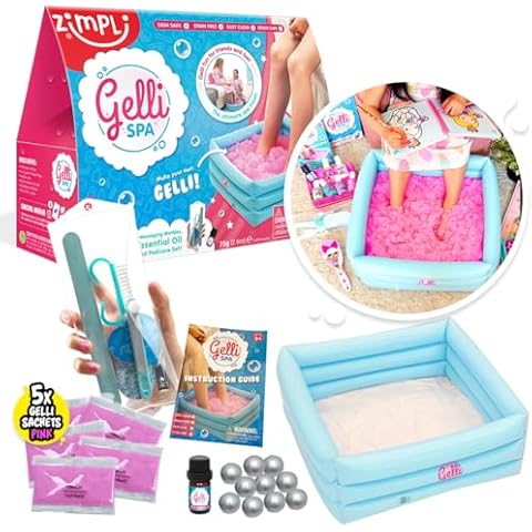 Zimpli Kids Gelli Spa from, 5 Use Pack, Children's Pamper Party Treat, Manicure and Pedicure Set for Teens or Tweens, Sensory Play Toy for Girls and Boys, Present Cover